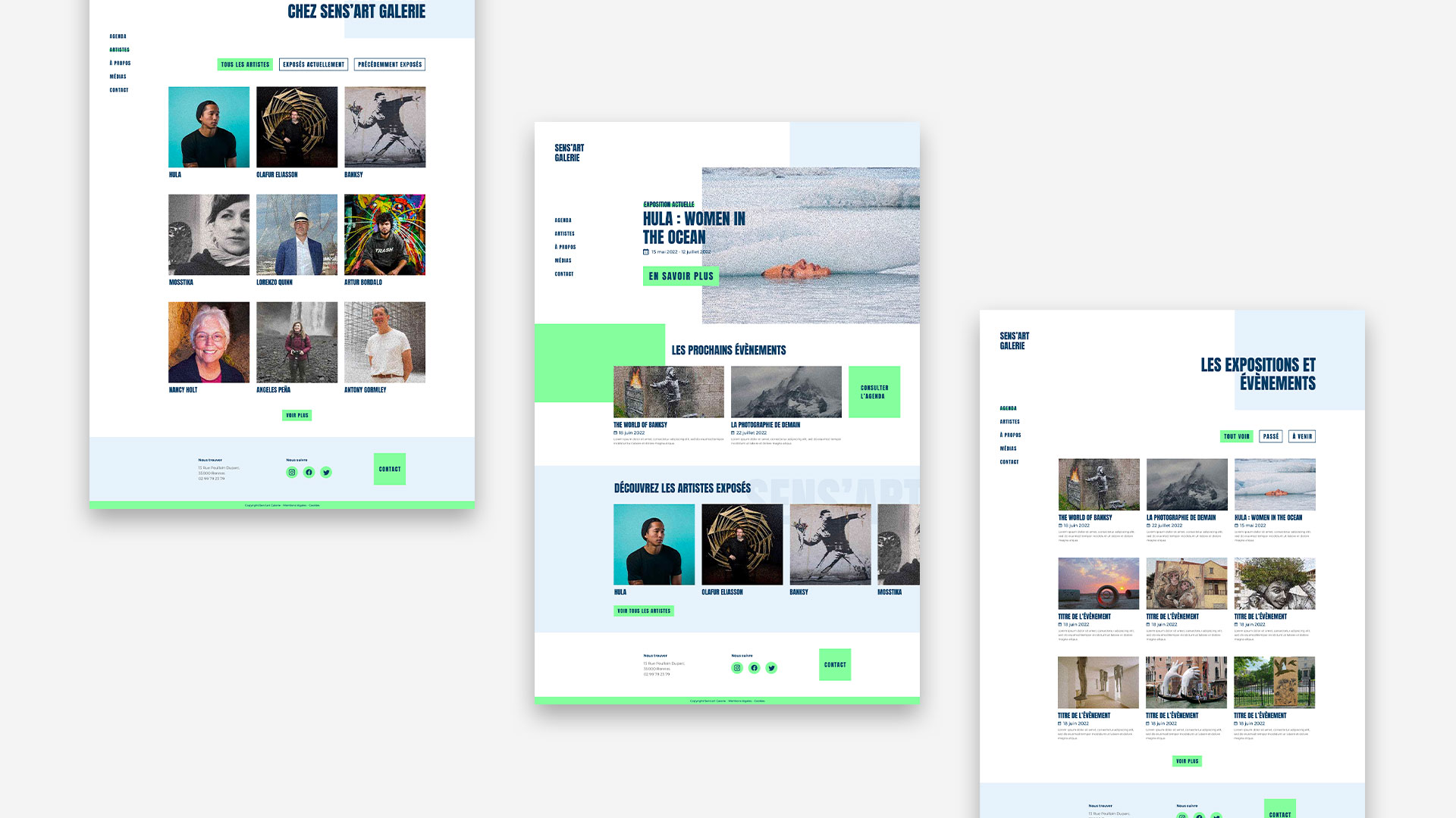 Sens'art Galerie UX/UI